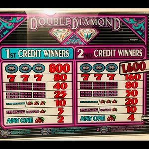 Glass Slot Machine Double Diamond Wall Art